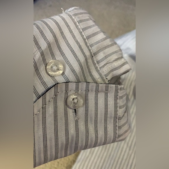 White and Grey Stripped Blouse - Picture 3 of 4